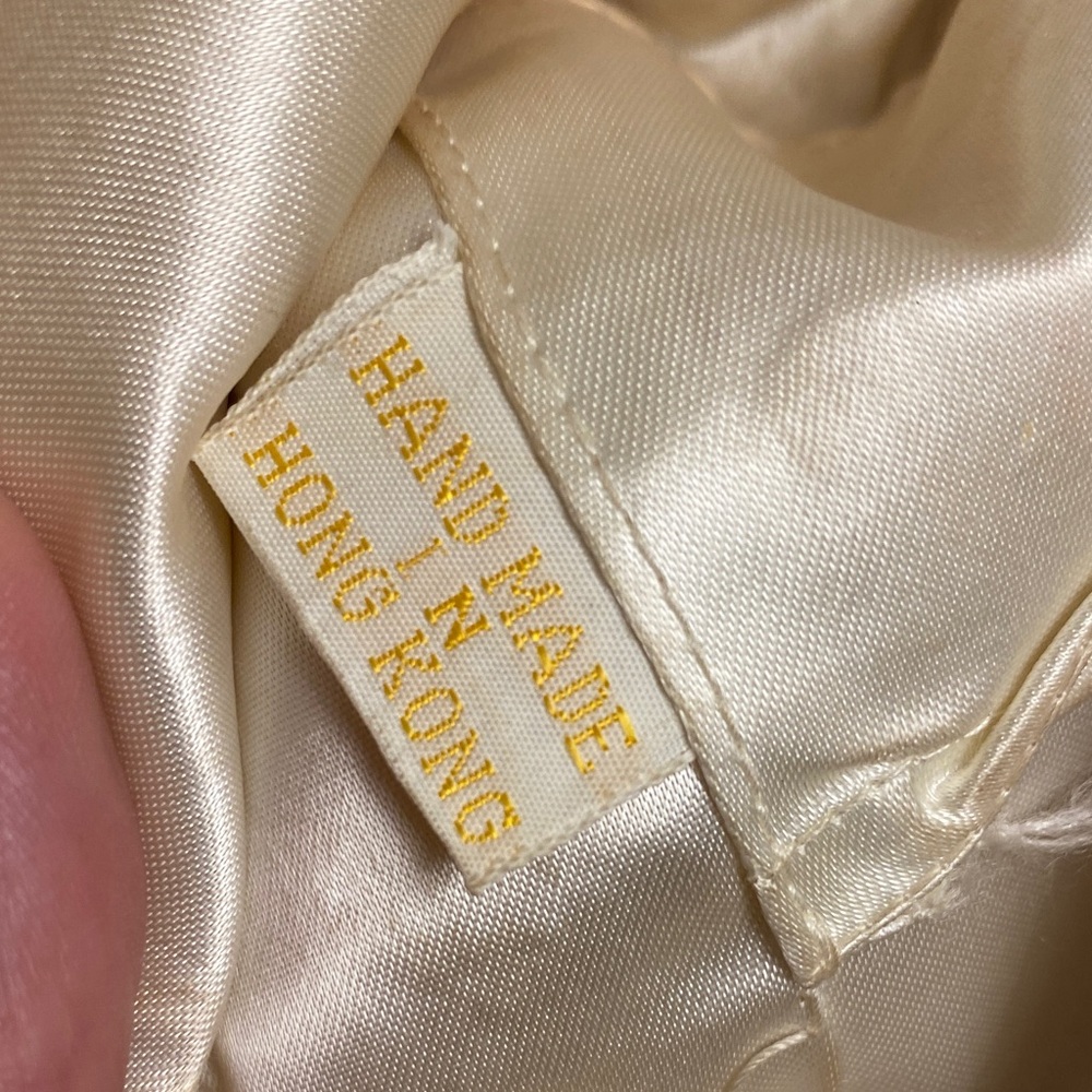 Handmade Ivory Beaded Sequins Aurora Borealis Evening Bag with Change Purse Set - Picture 12 of 13